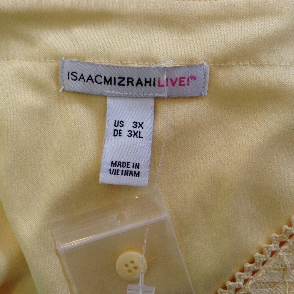 NWOT Isaac Mizrahi 3X Designer Lace & Poly Lined Peasant Blouse; Springtime Chic - Picture 3 of 5